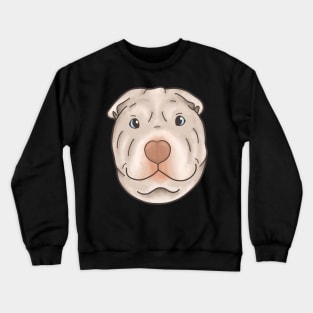 Silly Shar Pei Gemma Cartoon Portrait - Large Version Crewneck Sweatshirt